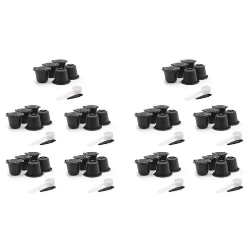 50 Reusable  Capsules Refillable Coffee Capsule Filter with  Coffee Machines with Coffee Spoon Brush