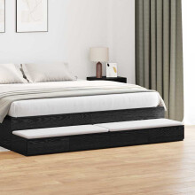 vidaXL Bed Drawers Black Oak 200 x 36.5 x 16.5 cm Engineered Wood