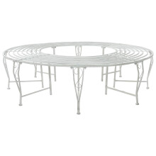 vidaXL Tree Bench 8-Seater Ø 160 x 44 cm Steel Antique White Round