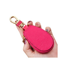 Car key wallets for women and couples, portable key storage with multifunctional design, burgundy.-YXY