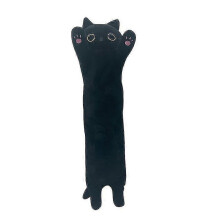 Lange zwarte kat, lang kattenkussen, lang kattenkussen, slaapkussen voor katten, nachtkussen, kussen-YXY