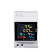 Compteur d'énergie monophasé 40-300 V CA 100 A sur rail DIN 6 en 1 avec voltmètre, ampèremètre, kWh et fréquencemètre - YXY