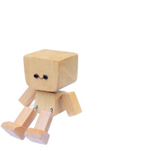 Bambola vibrante in legno realizzata a mano, statuetta con piedini vibranti per scrivania o cruscotto auto, accessorio decora