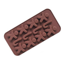 Moules à chocolat en silicone en forme de bonhomme en pain d'épice et de canne à sucre - YXY