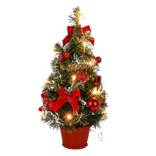 Sapin de Noël artificiel de table de 40 cm, mini sapin de Noël avec guirlande lumineuse LED pour le jour de Noël - YXY