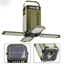 Nieuwe Ly24 500lm multifunctionele buitenlamp met vier bladen, opvouwbaar en geschikt voor kamperen, met zonne-energie - YXY