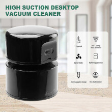 Tafelstofzuiger, bureaustofzuiger, USB oplaadbaar, 120 minuten gebruiksduur, 360 draadloze tafelstofzuiger, zwart-YXY
