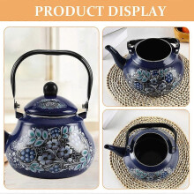 Vintage blauer Teekessel zum Wasserkochen, 2,5 l, für den Herd – YXY
