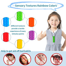 Lot de 4 colliers à mâcher sensoriels pour enfants autistes, besoins de mastication, bâtonnets à mâcher pour la motricité ora