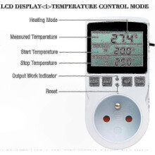 LCD-temperatuurregelaar voor gebruik in kassen en op de boerderij, 230V-compatibele thermostaat met digitaal display - YXY