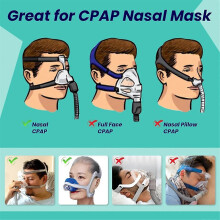 Paquete de 6 forros reutilizables para mascarillas nasales CPAP para N20, cubiertas para mascarillas C Pap con tela transpira