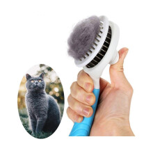 Kattenborstel, zelfreinigende plukborstel, verwijdert ondervacht, hondenborstel, geschikt voor kort tot lang haar, zachte kat