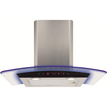 CDA 60cm Curved Glass Chimney Hood with LED Edge Lighting - Stainless St EKP60SS