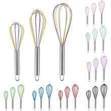 Handbesen aus Silikon, 30 cm, rosafarben, zum Backen und Kochen - YXY