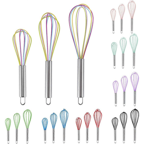 Batedor de Ovos Manual de Silicone de 30 cm (12 polegadas) na Cor Rosa, Utensílio de Cozinha para Assar e Cozinhar - YXY 1