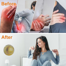 Lot de 2 balles de massage de 32 mm avec aiguilles - Appareil de massage actif à picots pour les mains et les pieds - YXY