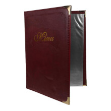 Portamenús A4 rojo oscuro para restaurantes (1 unidad) - YXY