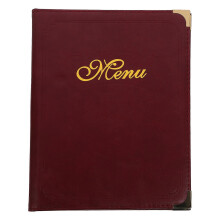 A4 Menu Holder Dark Red Book for Restaurant Dining 1Pack-YXY