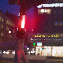 Luz trasera LED recargable por USB para bicicleta, ideal para seguridad nocturna, resistente al agua, con brillo ajustable y