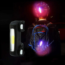 Luz trasera LED recargable por USB para bicicleta, ideal para seguridad nocturna, resistente al agua, con brillo ajustable y