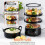 SUPERLEX 3-Tier Food Steamer 7.5L Capacity Stackable & Collapsible Baskets 550W 3
