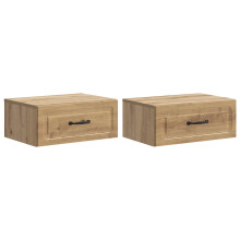 vidaXL Wall-Mounted Bedside Cabinet 2 pcs Artisan Oak Engineered Wood