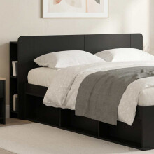 vidaXL Headboard Cabinet with Storage Black Engineered Wood