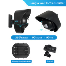 Alarme sem fio para entrada de veículos, à prova d'água, com sensor de movimento externo, 1 receptor, 2 transmissores com 38