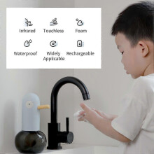 Distributeur de savon mousse automatique en forme de canard de 400 ml, sans contact, rechargeable par USB, De-YXY