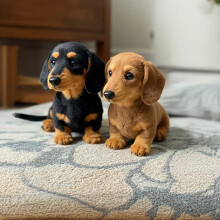 Cachorro Dachshund, Cura Emocional Sob Demanda, Pelúcia Realista de Cachorro Dachshund com Pelo Ultramacio e Design Aconchega