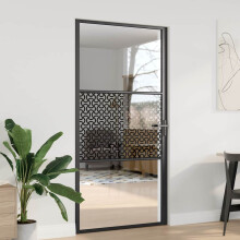 vidaXL Glastür 102,5 x 3,5 x 201,5 cm Aluminium Schwarz