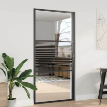 vidaXL Glastür 102,5 x 3,5 x 201,5 cm Aluminium Schwarz