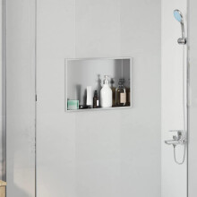 vidaXL Duschnische Silber 45 x 30 x 9,5 cm Edelstahl