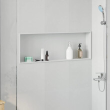 vidaXL Duschnische Weiß 90 x 30 x 9,5 cm Edelstahl
