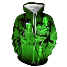 (Green,2XL)Nightmare Before Christmas 3d Printed Pullover Hoodie Jacket Coat Sweatshirts