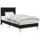 VidaXL vidaXL Bed Frame with Headboard Black 90 x 190 cm Fabric 2