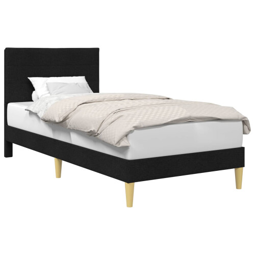 VidaXL vidaXL Bed Frame with Headboard Black 90 x 190 cm Fabric 1