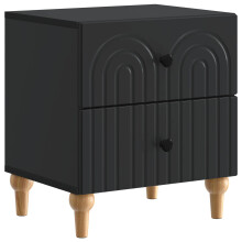 vidaXL Bedside Cabinet Black 43 x 34.5 x 48 cm Engineered Wood