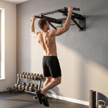 SPORTNOW Pull Up Bar Wall Mounted, Folding Chin Up Bar, Max Load 120 kg
