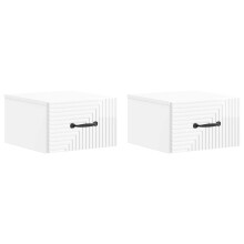 vidaXL Wall-Mounted Bedside Cabinet with Drawer 2 pcs High Gloss White