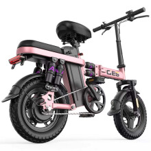 Folding E-City Bike 48V 15AH Electric Bike for Women Pink