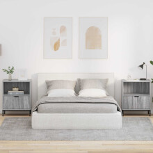 vidaXL Bedside Cabinet with Drawer 2 pcs Grey sonoma 49 x 36 x 61 cm