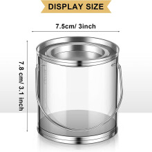 12 Pack Doorzichtige Plastic Verfblikken Kleine Lege Verfblikken voor Ambachten Snoep DIY-Projecten Feestartikelen Decor, 3 X 3 Inch