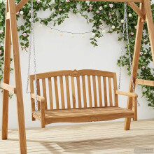 vidaXL Swing Bench Natural 114 x 60 x 60.5 cm Solid Teak Wood