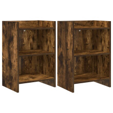 vidaXL Bedside Tables 2 pcs Smoked Oak 40 x 30 x 60 cm Engineered Wood