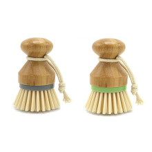 2 Pack Kitchen Cleaning Brush,Detachable Bamboo Dish Brush for Cleaning of Pots, Pans, Dishes, Sink and Vegetables