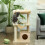 PawHut PawHut Cat Tree, 90cm Cat Tower with Sisal Scratching Posts, Beige 8