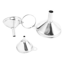 3 Pack Stainless Steel Funnels Set for Kitchen Use Filling Bottles Liquor Flask Tiny Spice Cooking Powder Water