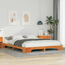 vidaXL Bed Frame Brown 160 x 220 cm Solid Pine Wood