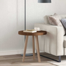 vidaXL Table Top Dark Brown Ø 50 x 4 cm Solid Oak Wood